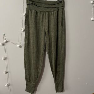 Green Aerie joggers with fold over band